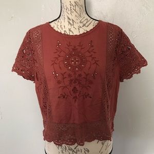 Abercrombie and Fitch Eyelet Crop Top
